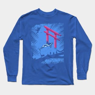 Whale under Japanese Torii Long Sleeve T-Shirt